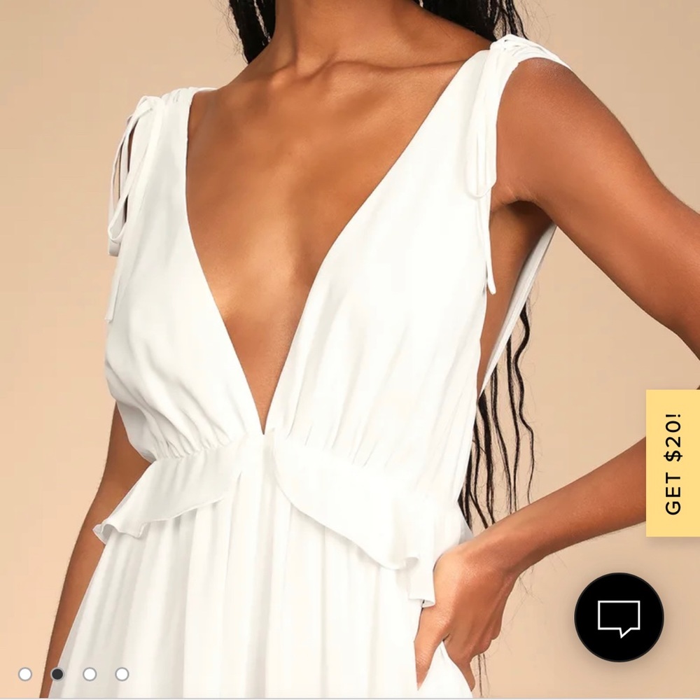 White Backless Wide-Leg Jumpsuit